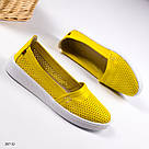 Жовті жіночі літні шкіряні мокасини 36,40, фото 2