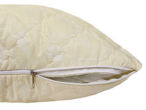 Подушка стьобана на блискавці 50*70 мікрофібра/холлофайбер (бежева), фото 2