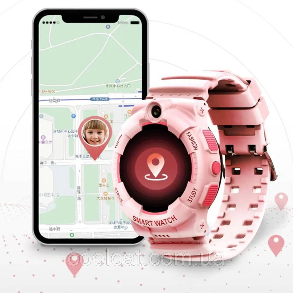 Наручний розумний годинник-будильник з GPS Y01 Рожевий / Дитячий смарт годинник з підтримкою відеодзвінків
