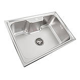 Кухонна мийка Platinum 6043 Satin 0,8 мм, фото 5