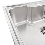 Кухонна мийка Platinum 6043 Satin 0,8 мм, фото 6