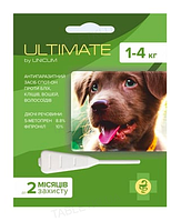 Краплі на холку Unicum Ultimate краплі від бліх, кліщів, вошей і волосоїдів, для собак вагою 1-4 кг, 0,6 мл