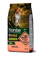 Сухой беззерновой корм Monge Cat Bwild GRAIN FREE для кошек со вкусом лосося 1,5 кг