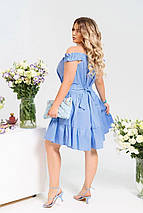 Літня сукня вільного крою з котону без рукавів батальні розміри, фото 5