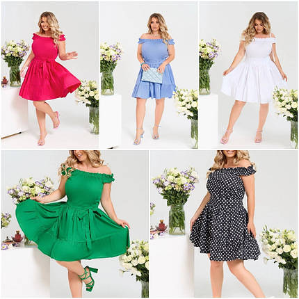 Літня сукня вільного крою з котону без рукавів батальні розміри, фото 1