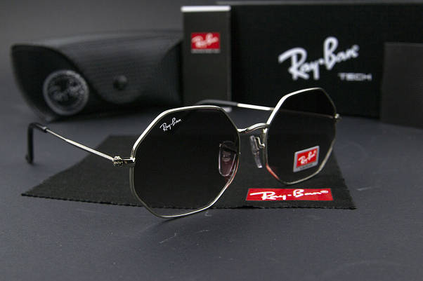 Сонцезахисні окуляри RAY BAN (арт. RB1972) чорні/срібна оправа/градієнт, фото 2