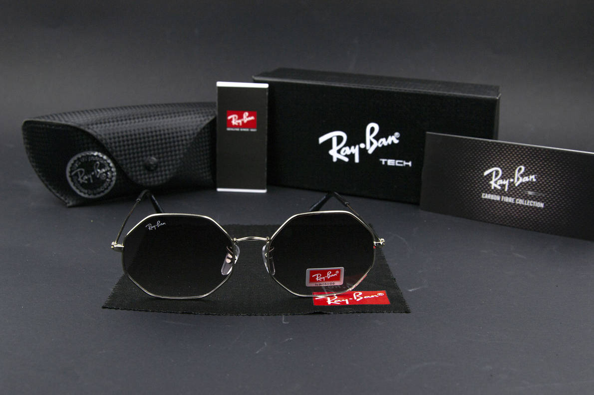 Сонцезахисні окуляри RAY BAN (арт. RB1972) чорні/срібна оправа/градієнт, фото 2