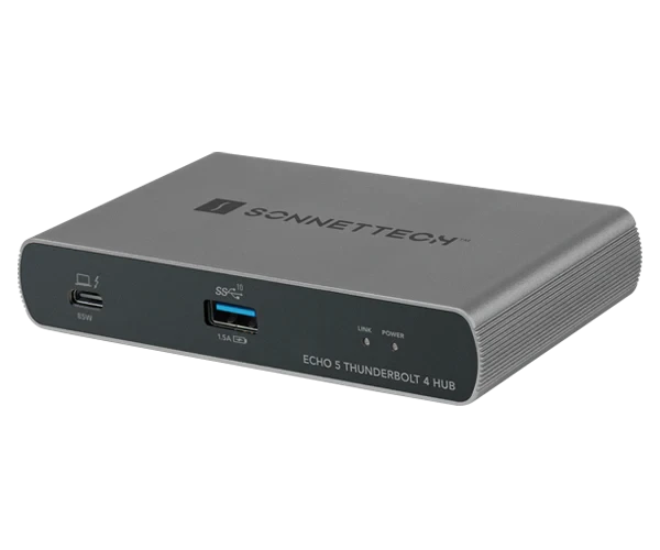 Компактний універсальний концентратор Echo 5 Thunderbolt 4 із чотирма портами Thunderbolt 4, зручним зарядним портом USB 3.2