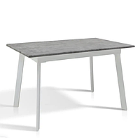 Стол обеденный Этна 1200(+400)*750 см ножки белые/столешница светло серый,прямоугольный