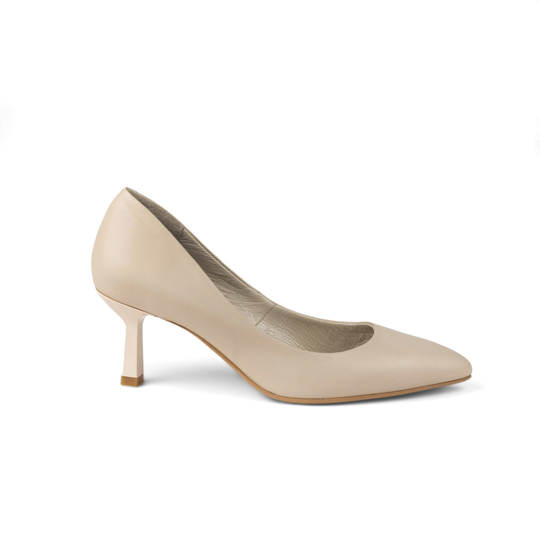 Туфлі жіночі бежеві Woman's heel на підборах 6 см