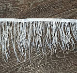 Пір'я страуса на стрічці. Колір Слонова кістка. Перо 10-15см. Ціна за 0,5 м., фото 3