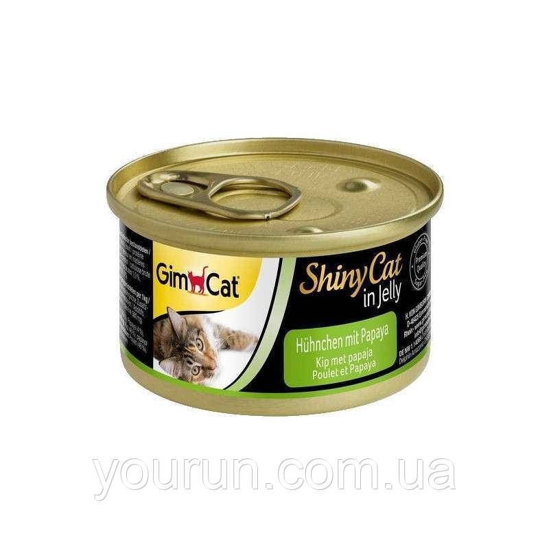 GimСаt (ДжимКет) ShinyCat - Консерви для кішок (куркою та папаєю) 70 гр, фото 1