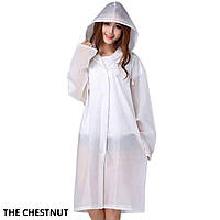 Плащ-дощовик, водонепроникне пончо, дощовик з капюшоном, білий, The Chestnut