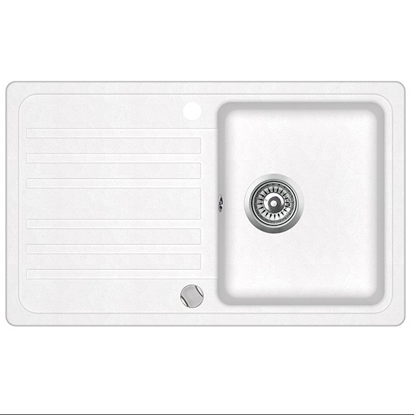 Гранітна кухонна мийка Aquasanitа  - Helika Notus SQ 101 (710 - алба, білий)