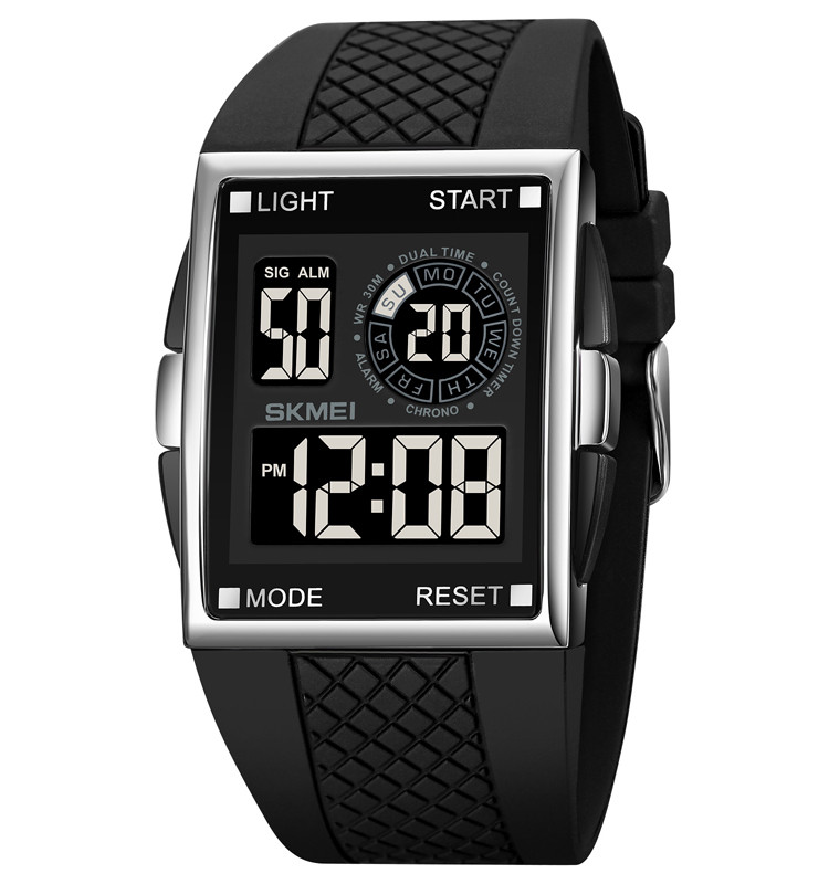 Чоловічий наручний годинник Skmei 1967 сріблястий із чорним