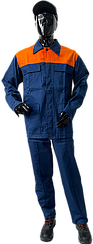 Костюм  робочий, бавовняний, синій  з кокеткою (куртка, брюки), 10603