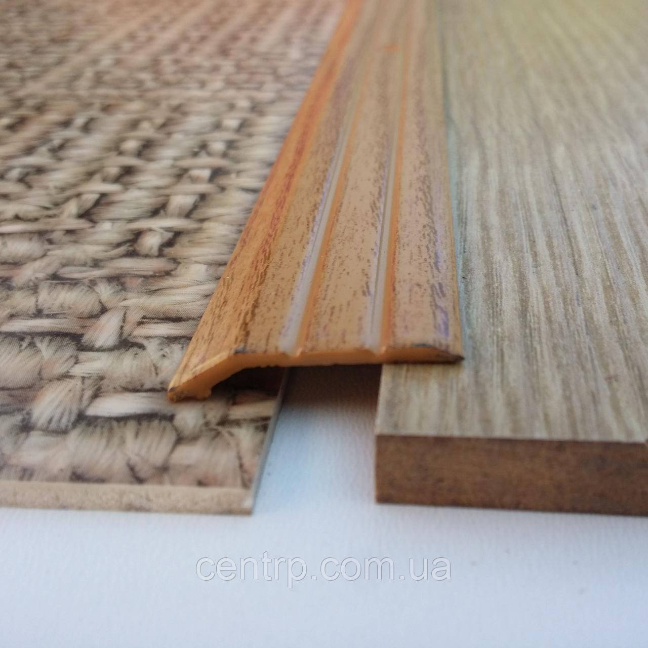 Поріжок перепад до 5 мм різнорівневий АП 007 "під дерево" Дуб рустік (фарбований), 2.7 м, фото 1