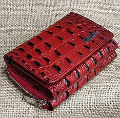 Жіночий гаманець шкіряний компактний червоний 8*12*5 (Туреччина)