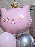 Кішечка-принцеса  фольгована куля 66 см з гелієм. Фото гортайте, фото 2