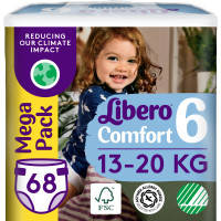 Підгузок Libero Comfort Розмір 6 (13-20 кг) 68 шт (7322541757025)