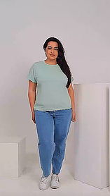 Жіноча футболка з турецького бавовняного трикотажуі, розміри 42-44,48-50,52-54,56-58