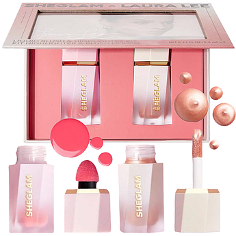 Набір рідкі рум'яна + хайлайтер SHEGLAM X LAURA LEE Liquid Blush & Highlighter Kit 2 х 5.2 мл