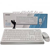 Беспроводная клавиатура A4Tech FG1010 white-grey,USB +мышка до 15м