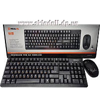 Беспроводная клавиатура REAL-EL Standart 550Kit USB +мышка (Black)