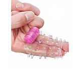 Еластична рельєфна вібро-насадка на пеніс - Прозорий, фото 2