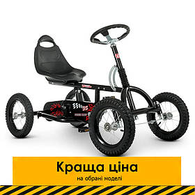 Дитячі карт (надувні колеса) Bambi kart M 1697M-2 Чорний | Педальна машинка веломобіль