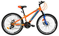 Спортивный городской горный мужской Велосипед 24 дюйма Crossride TIGER MTB стальная рама 12" Оранжевый