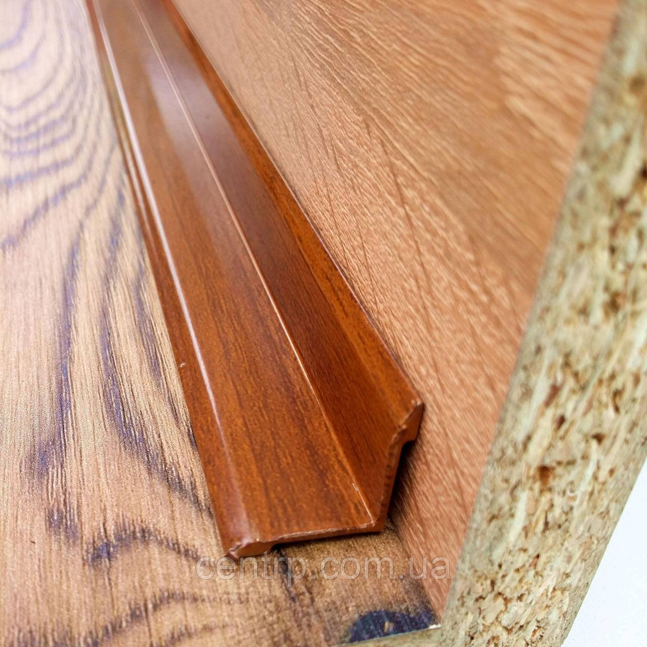 Кут внутрішній декоративний 20мм*20мм. АВ 20*20 "під дерево" Горіх (фарбований), 2.7 м, фото 1