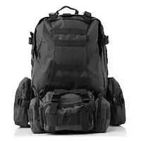 Рюкзак тактический с итогами B08 Black 55 л Большой военный рюкзак Армейский рюкзак