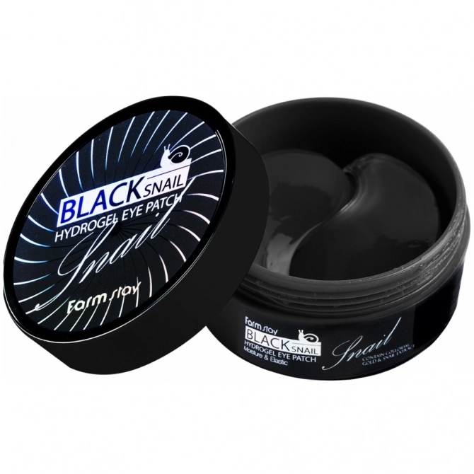 Гідрогелеві патчі під очі з муцином чорного равлика FARM STAY Black Snail Hydrogel Eye Patch