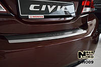 Накладка на Бампер с загибом HONDA CIVIC IX 4D FL *2014-2017, премиум нержавейка