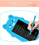 Графічний планшет для малювання дитячий A-Toys Writing Tablet LCD DC 101 зі стилусом Блакитний, фото 3