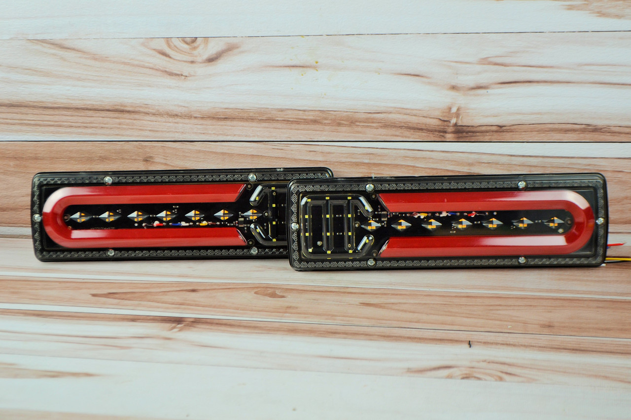 Ліхтар LED задній 24v до Автомобільної техніки, вантажівок, 30х8 см (Біжний поворотник) Reap lamp Wagen MINI, фото 1