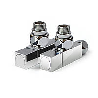 Кран угловой для полотенцесушителей Raftec Quadro 1/2x1/2 Chrome,2шт. (25-033430-5012)