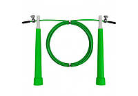 Скоростная скакалка EasyFit Speed Cable Rope 3 м со стальным тросом и подшипниками зеленая