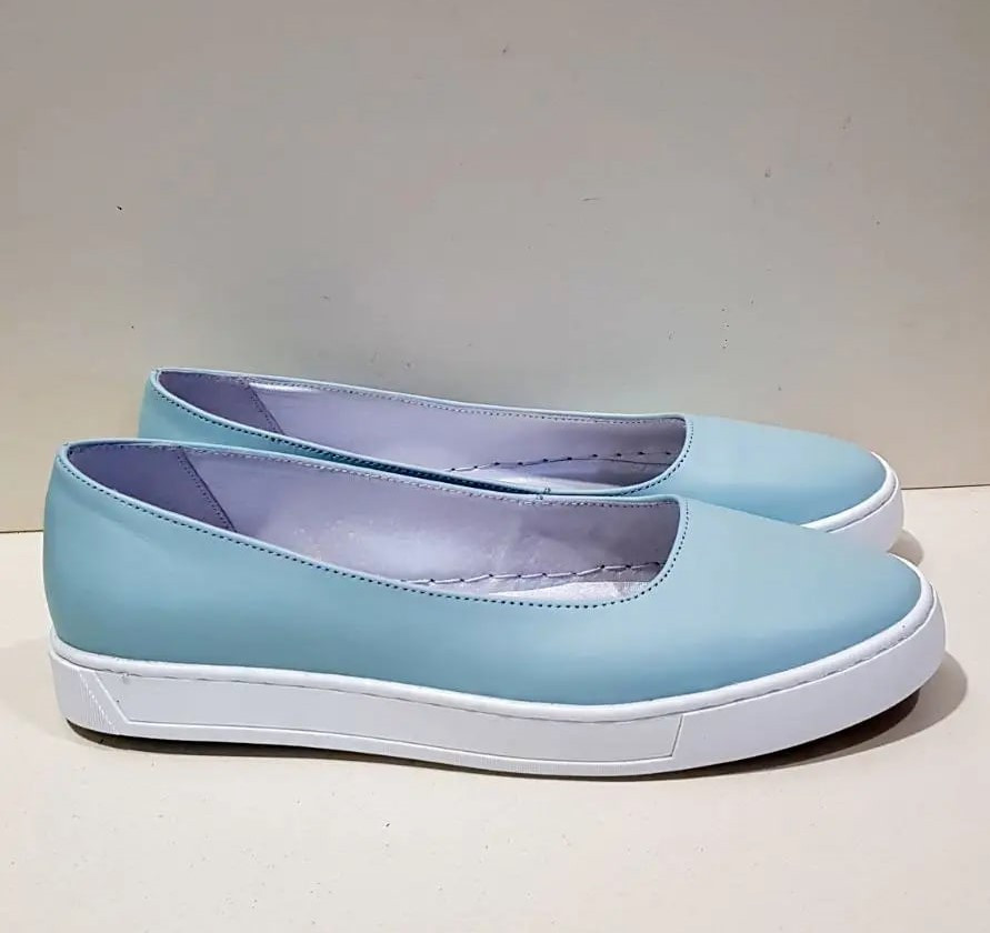 STTOPA Розміри 40-45. Мокасини великих розмірів на широку стопу з натуральної шкіри. 161-4045 М'ятні, фото 1