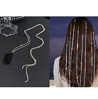 Подовжений ланцюжок шпильки на волосся зі страз прикраса в зачіску Aushal Jewellery