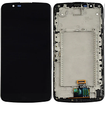 Дисплей (LCD) LG K410TV K10TV, K430TV із сенсором чорний з + рамка Оригінал