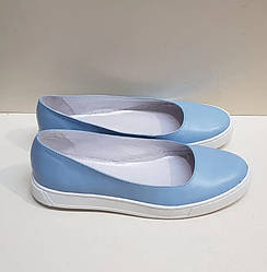 STTOPA Розміри 40-45. Мокасини великих розмірів на широку стопу з натуральної шкіри. 161-4045 Блакитні