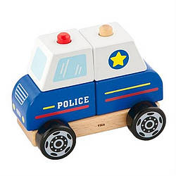 Дерев'яна пірамідка "Поліцейська машинка" Viga Toys 50201, Land of Toys