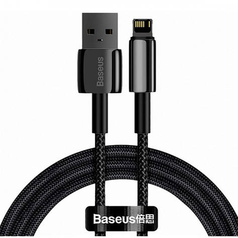 Кабель Baseus Tungsten Gold Fast Charging Lightning 2.4A (2m) black, фото 1