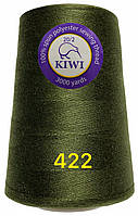 Нитка швейна Kiwi (Ківі) армована 20/2 (3000 ярдів) колір хакі №422