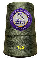 Нитка швейная Kiwi (Киви) армированная 20/2 (3000 ярдов) цвет хаки №423