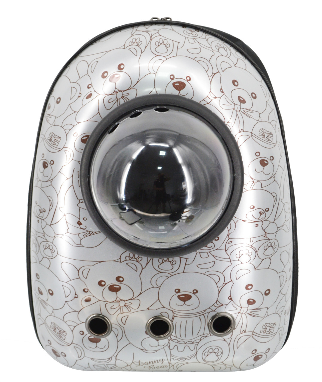 Рюкзак для перенесення кішок і собак з ілюмінатором CosmoPet Срібний ведмежатко