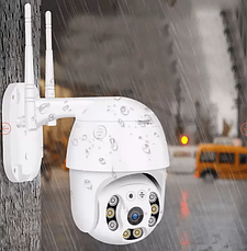 Зовнішня поворотна камера відеоспостереження CAM 6 IP з WiFi A0012, біла, фото 5