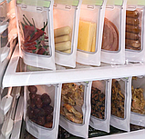 Пакет із застібкою для продуктів, харчовий прозорий пакет струна Банка рожева 20х18 см для заморожування, фото 3